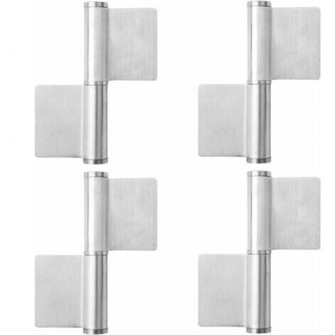 4pc Pack de 4 charnières à souder, sangle à souder en acier inoxydable pour portes métalliques, charnière robuste pour portails de jardin et machines