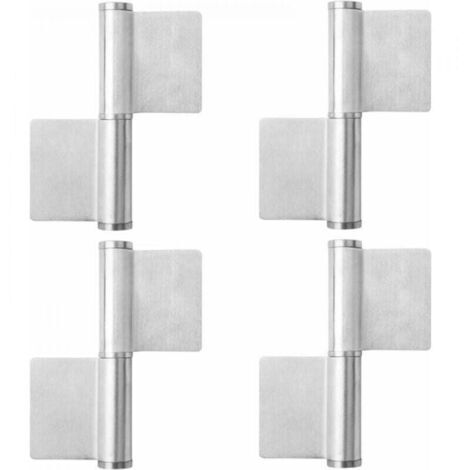 4pc Pack de 4 charnières à souder, sangle à souder en acier inoxydable pour portes métalliques, charnière robuste pour portails de jardin et machines
