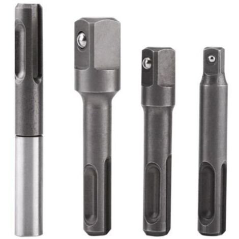 4Pcs 1/4" 3/8" 1/2" Porte Douilles à Bille Porte Douilles de Vissage SDS SDS-Plus Magnétique Extension Tournevis