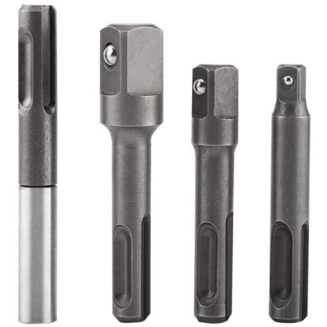 4Pcs 1/4" 3/8" 1/2" Porte Douilles à Bille Porte Douilles de Vissage SDS SDS-Plus Magnétique Extension Tournevis