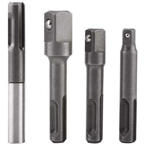 4Pcs 1/4" 3/8" 1/2"Porte Embouts SDS, SDS-Plus Magnétique Extension de Vissage Tournevis