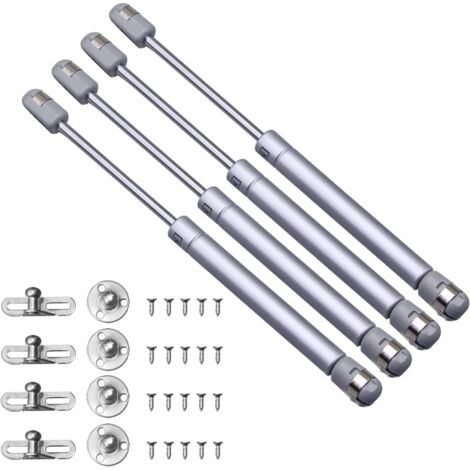 4Pcs 100N Verin Hydraulique, Amortisseur Porte Placard, Charnière Porte Placard, Ressort de Compression, Quincaillerie de Placards pour Levage Porte Armoire Meuble Cuisine Penderie à Chambre
