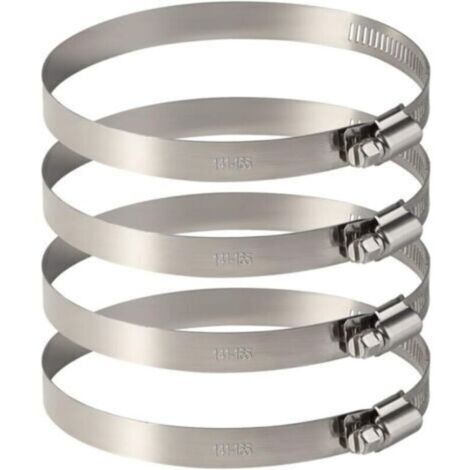 4Pcs 120 mm Collier de Serrage Tuyau Ajustable en Acier Inoxydable Pour Fixer Souples Durites (141mm-165mm)