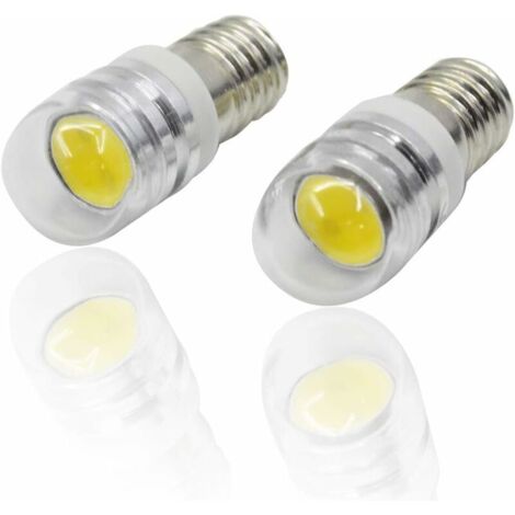 4pcs 12V E10 Base Socket Ampoule LED COB 1.5W LED Mise À Niveau Ampoule Remplacement pour Phares Lampes De Poche Torche Ampoules, 3000K Blanc Chaud