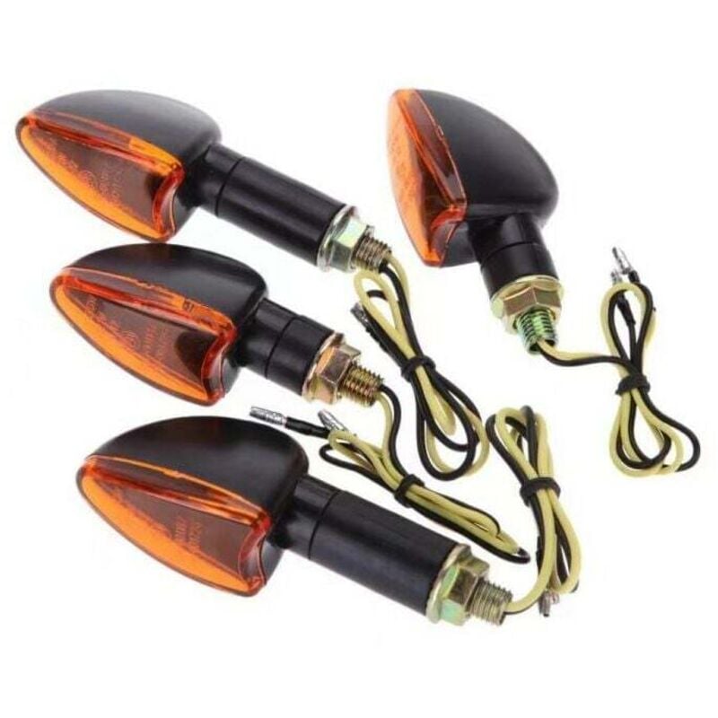 4pcs 12V Moto Velo Ampoule Ambre Avant et Arriere Clignotant Voyant, modele: 29