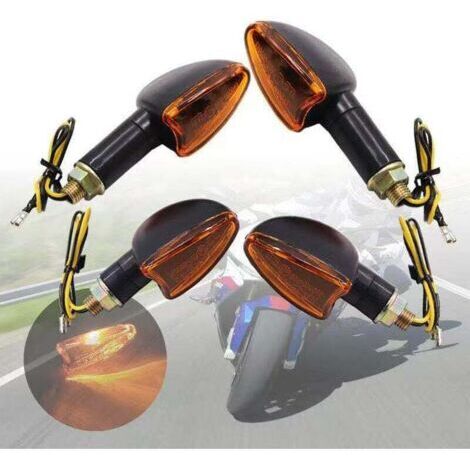 4pcs 12V Moto Velo Ampoule Ambre Avant et Arriere Clignotant Voyant, modele: 29