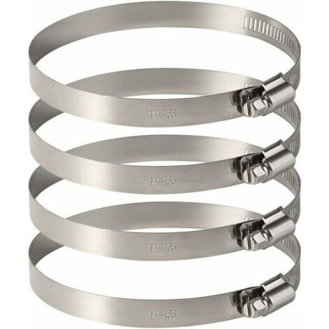 4Pcs 150 mm Collier de Serrage Tuyau Ajustable en Acier Inoxydable Pour Fixer Souples Durites (141mm-165mm)
