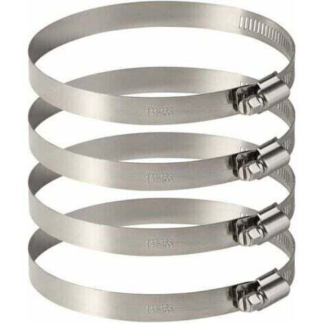 4Pcs 150 mm Collier de Serrage Tuyau Ajustable en Acier Inoxydable Pour Fixer Souples Durites (141mm-165mm)