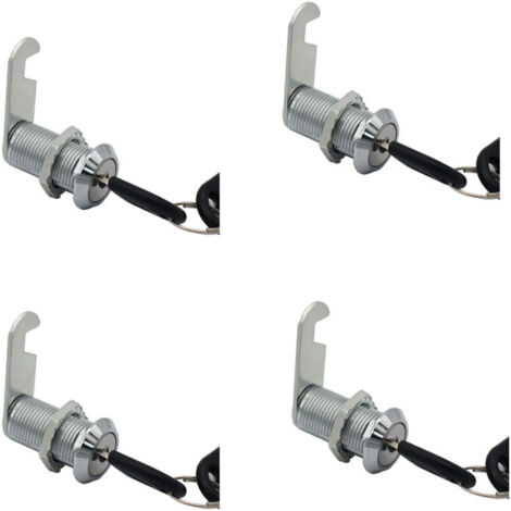 4pcs 16mm Cabinet Lock Cam Serrure de Porte avec Clés Sécurité Cam Lock Cabinet Cam Lock Serrure de Boîte Aux Lettres pour Armoire Tiroir Armoire Boîte Aux Lettres Porte