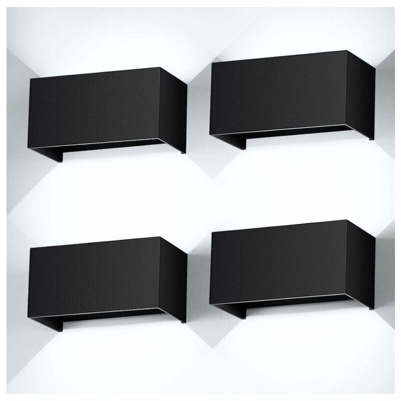 Choyclit - 4PCS 24W Appliques Murales Exterieur/Interieur Lumière blanche 6000K Applique Murale led avec Angle de Faisceau Réglable Applique