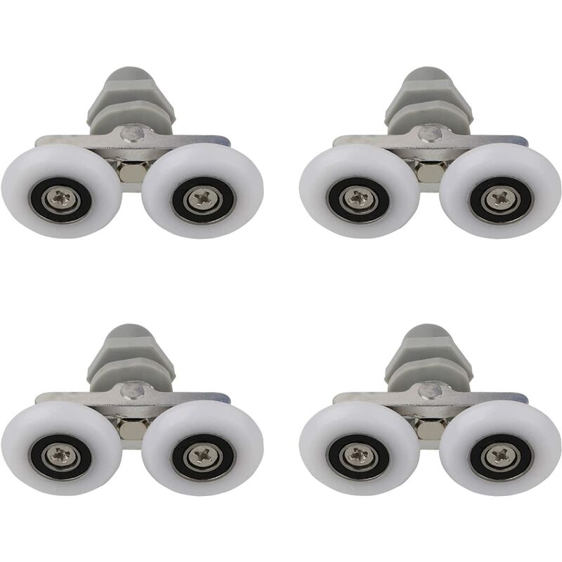 

4PCS 25mm Rodillos dobles para puerta de ducha Rodillos para puerta de ducha Rodillos deslizantes Rollo de ducha de repuesto para puerta de baño,