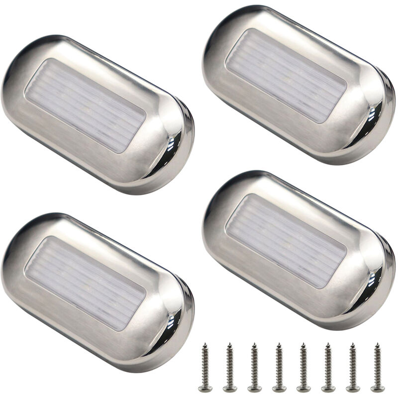 

4pcs 3 '' Lampara de cortesía LED de acero inoxidable para yates y caravanas, luces LED para yates, amarre, barcos, pasarela, luz, escalera, luz,