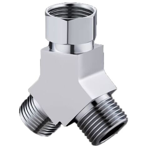 4pcs 3 voies de douche de douche Composant de soupape, G1 / 2 "Valve de dédite, bras de douche métallique traditionnel en laiton T-Adaptor Valve à 3 voies Connecteur pour les bidets (style A)