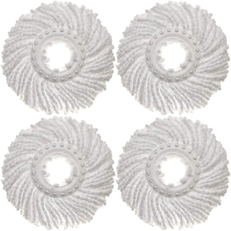 Yoouyida - 4pcs 360° Super Rotating Mop, Tête de vadrouille en microfibre pour le nettoyage des sols, Tête de rechange universelle épaississante