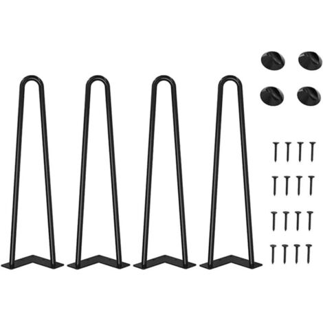 4pcs 40cm DIY Pieds de Table en Métal, Hairpin Legs, Diamètre 9 mm Pieds de Meuble pour Table Basse,Table de Salle à Manger