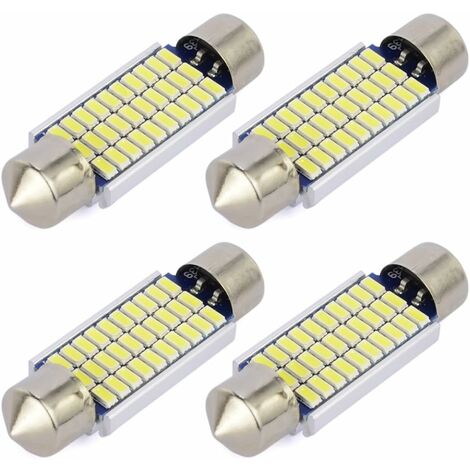 4pcs 41mm Festoon LED C5W Bulbs 30-SMD 3014 LED White Replacement Bulb With Aluminium Sink for Car Interior Dome Light License Plate Trunk Light 211-2 578 DC 12V 6000k