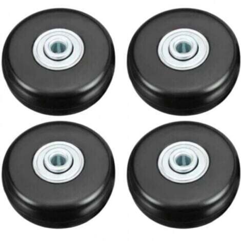 4PCS 50mm Roulette Valise, Bagage Valise Réparation Roulette Charge Lourd Muette Caoutchouc Universelle Pivotante Roue Rechange Transport Remplace Roulette pour Valise/Bagage/Sac à Dos/Voyage