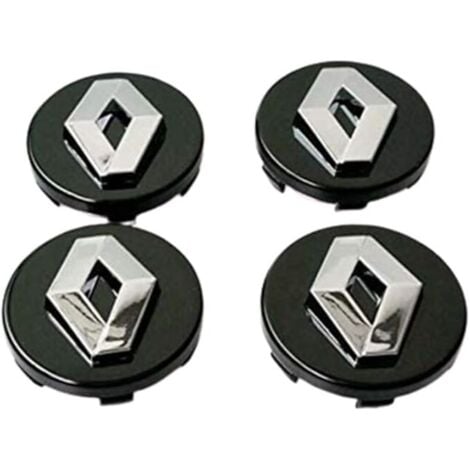 LINGHHANG 4pcs 57mm (Noir)Voiture Jantes en Alliage Centre Hub Caps Badge Logo pour Koleos Duster Megane