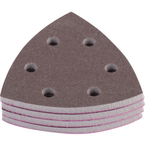 4pcs 6 trous Triangle Sponge Sandpaper Feuilles de ponçage de ponçage outils de polissage (300-400 )