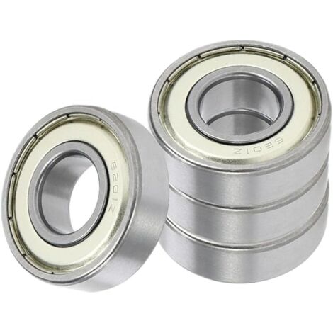 4pcs 6201ZZ Roulements à Billes Acier Bearings Double Blindage 6201 ZZ Deep Groove Bearing P6 Roulements Pré-lubrifiés à Blindage Métallique Silencieux à Grande Vitesse (12mm x 32mm x 10mm)