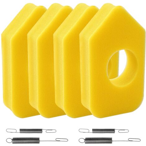 4Pcs 698369 Yellow Foam Air Filter and 4Pcs 692211 691859 Regulator Springs, 698369 Yellow Foam Air Filter, Compatible with Briggs & Stratton 4216 5088 5099