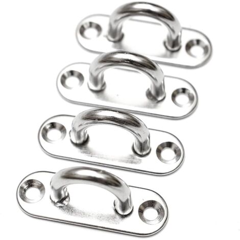 4Pcs 6mm Pontet en acier inoxydable oeil plaques Pad Eye Ring hook