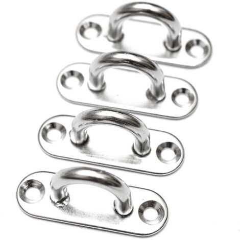 4Pcs 6mm Pontet en acier inoxydable oeil plaques Pad Eye Ring hook