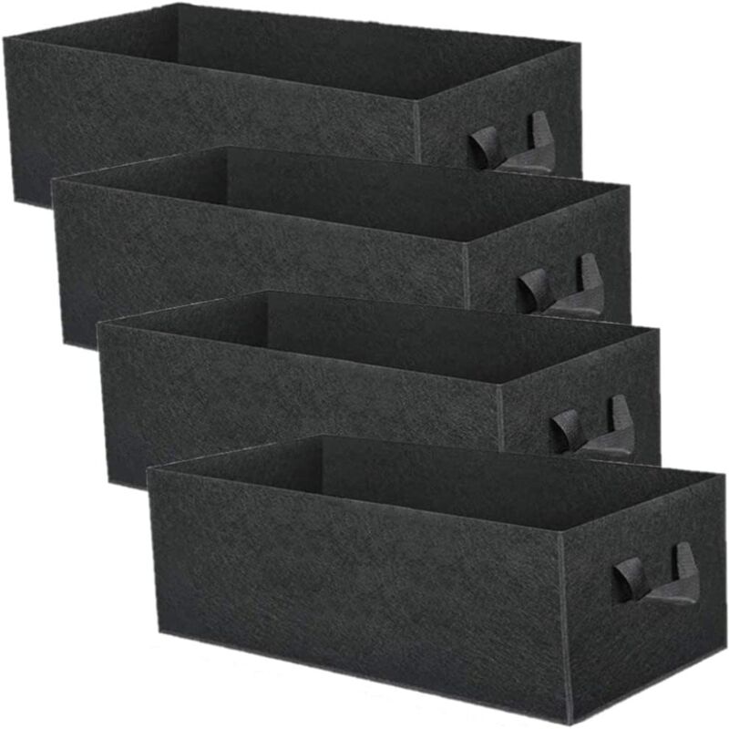 Shining House - 4Pcs 8 Gallons Sacs de Culture de Plantes, Rectangulaire Sacs de Culture Respirants en Tissu en feutre Robuste épaissi Conteneur de