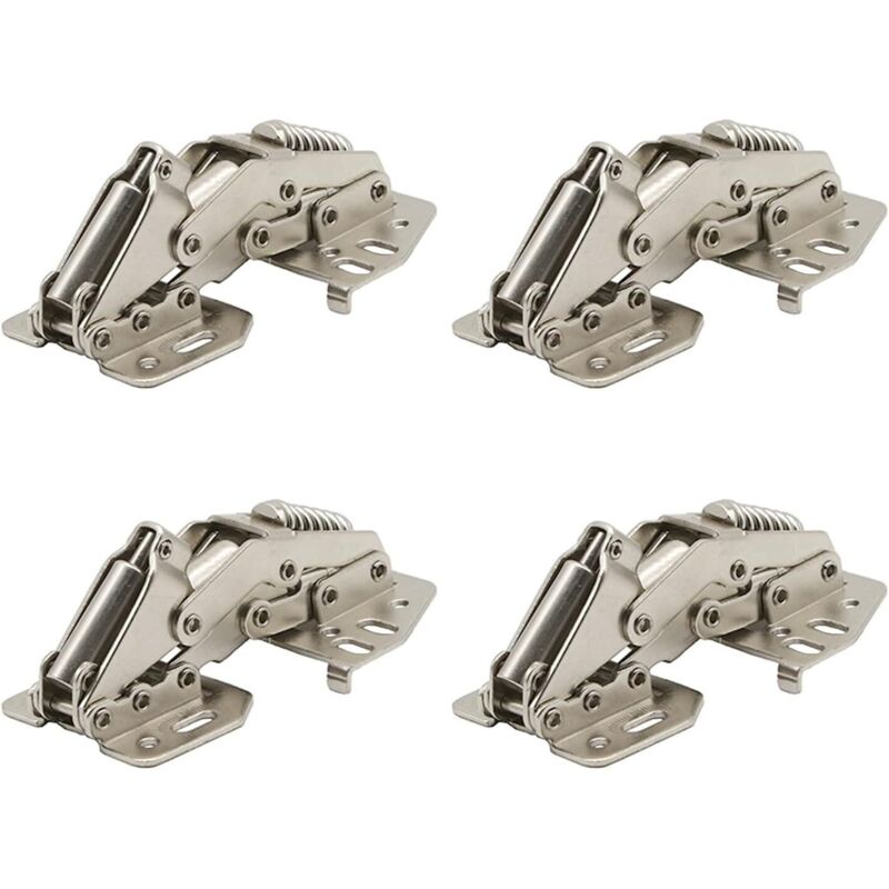 4Pcs 90 Degree Cabinet Flap Hinges with Hydraulic Damper for Kitchen Caravan Motorhome Cabinet Doors Wardrobe Door