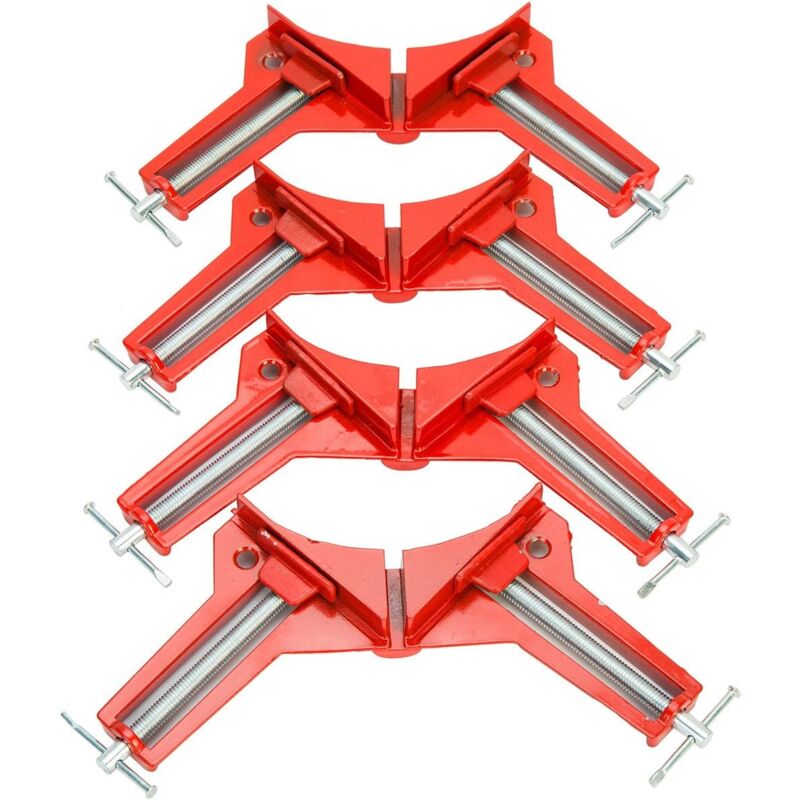 Image of 4pcs 90 Degree Right Angle Clamp, diy Woodworking Hand Tools 75mm Angle Clamps