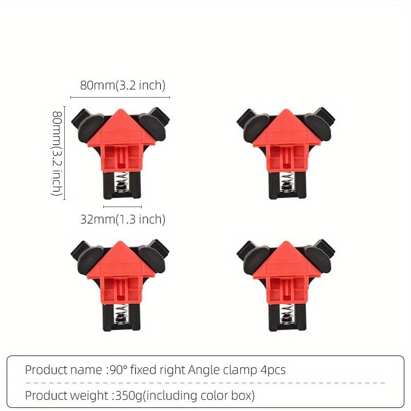 4pcs 90 Degrés Pinces D'angle Menuiserie Coin Clip, Pince D'angle Fixer Clip Outil Avec Outils à Main Réglables