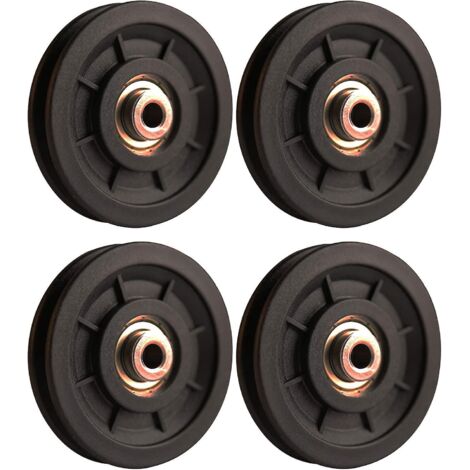 4pcs-90 Mm Roulement Poulie Nylon, Poulie Musculation, Roue Universelle Pour Cble Machine Gym Quipement Porte De Garage, Porte Coulissante Poulie