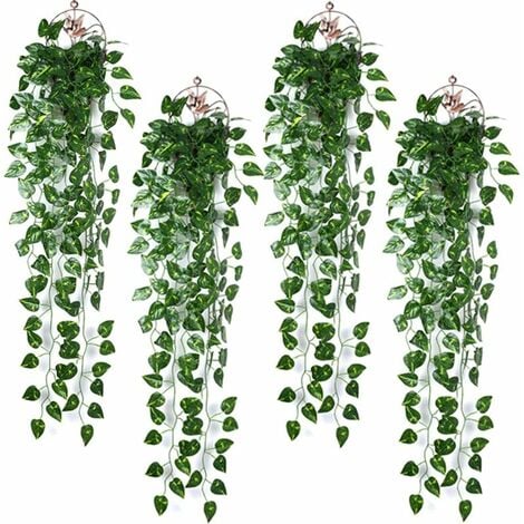 LTS FAFA 4pcs 90cm Artificial Green Climbing Ivy Fake Falling Plant Hanging Decorations for Wedding, Celebration, Party, Kitchen, Garden, Office Deco
