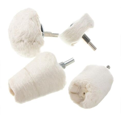 4pcs Accessoires De Polissage, Visseuse Sans Fil, Roue / Tampon / Cne De Polissage, Kit De Brosses Coniques, En Velours De Coton, Pour Perceuse