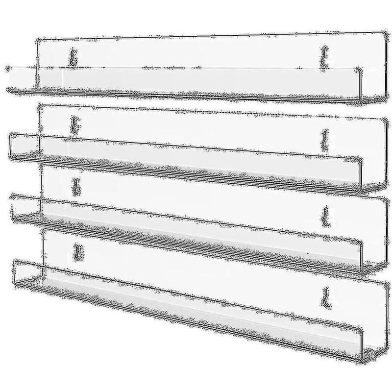 Fei Yu - Lot de 4 étagères flottantes transparentes en acrylique, étagère murale invisible, présentoir d'images moderne pour jouets