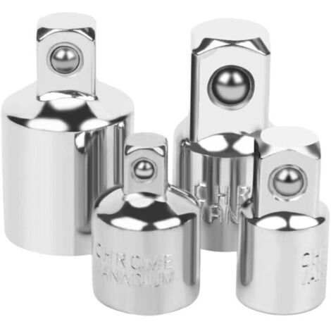 4pcs Adaptateur à Cliquet Adaptateur Douille Cliquet 1/2 à 3/8-3/8 à 1/2-1/4 à 3/8-3/8 à 1/4 Réducteur de Douille pour Douilles et Embouts