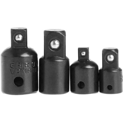 4pcs Adaptateur à cliquet Clé à Douille d'Impact Cr-V 1/4" 3/8" 1/2" Réducteur d'Entraînement de Convertisseur Outils pour Clés à Chocs Pneumatiques