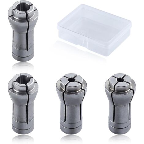 4PCS Adaptateur de pince et serrage pour meuleuse à colonne Petit jeu de pinces de serrage 1/4 à 1/8