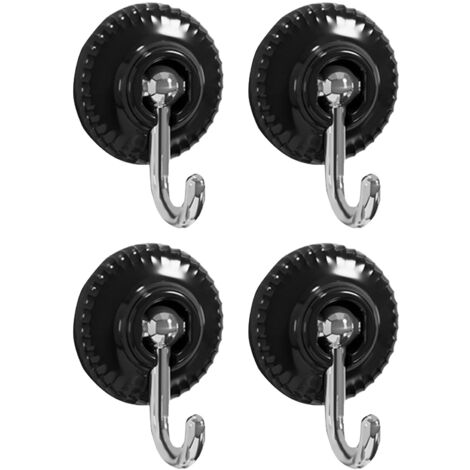 4pcs Adhesive Hooks Hole Free Round Hooks Bathroom Coat Heavy Duty Adhesive Hangers Black