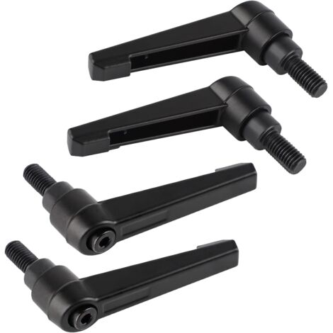 4PCS Adjustable Clamping Handles M8, Quick Release Steel Lever Handle with 16mm Stud