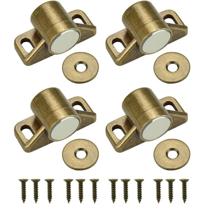 Jusch - 4PCS Aimant pour Porte Placard Loquet de Porte Magnétique Fermeture de Porte Aimantée