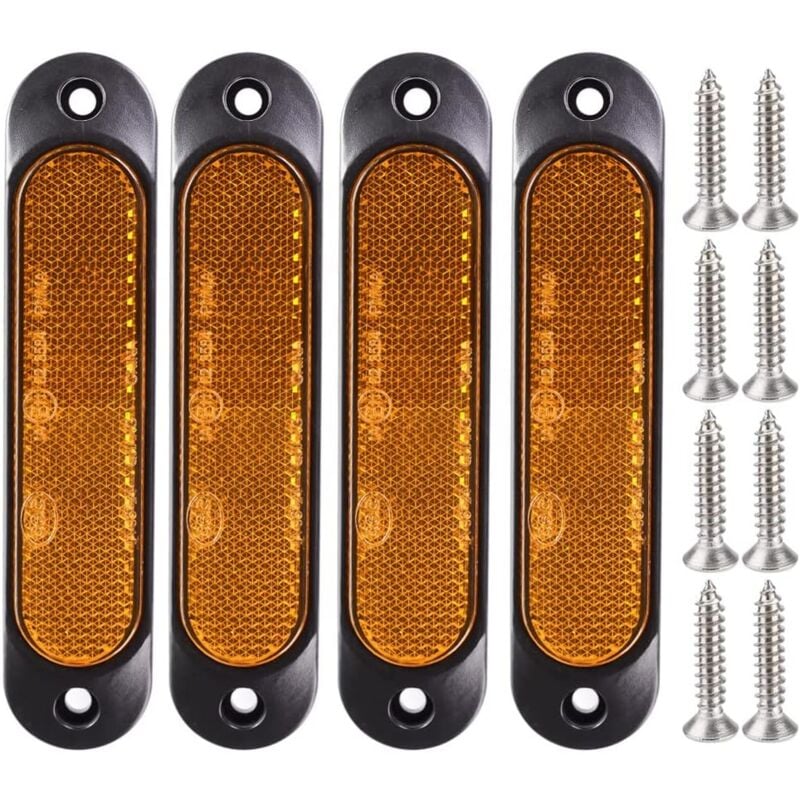 4pcs Ambre 12V-24V Marqueur Latéral Avant 27 LED Remorque Camion, Marqueur LED Arrière Remorque Parking Clignotants pour Camion, Bus, Bateau, Rv,
