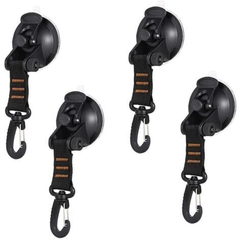 4pcs Ancre à Ventouse, Ventouses D'ancrage, Ancre à Ventouse Robuste avec Fixation du Crochet d'Arrimage, Crochet de Fixation de Ventouse Auvent à Ventouse pour Voiture Bateau Camping Tente Bagage