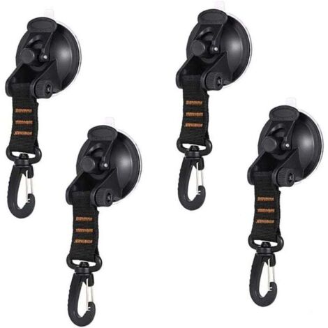 4pcs Ancre à Ventouse, Ventouses D'ancrage, Ancre à Ventouse Robuste avec Fixation du Crochet d'Arrimage, Crochet de Fixation de Ventouse Auvent à Ventouse pour Voiture Bateau Camping Tente Bagage
