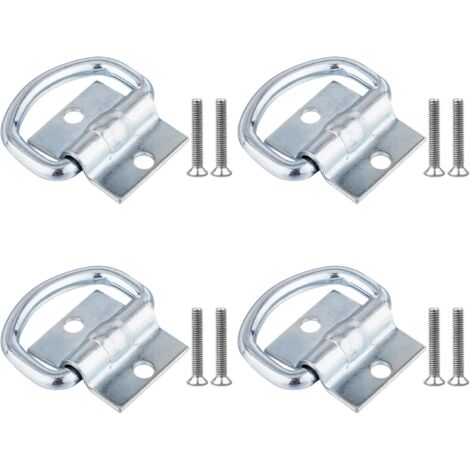 4Pcs Anneaux d'Arrimage, Attache Bache Remorque en D avec Vis pour Bateaux, Camions, Camionnettes et Maisons