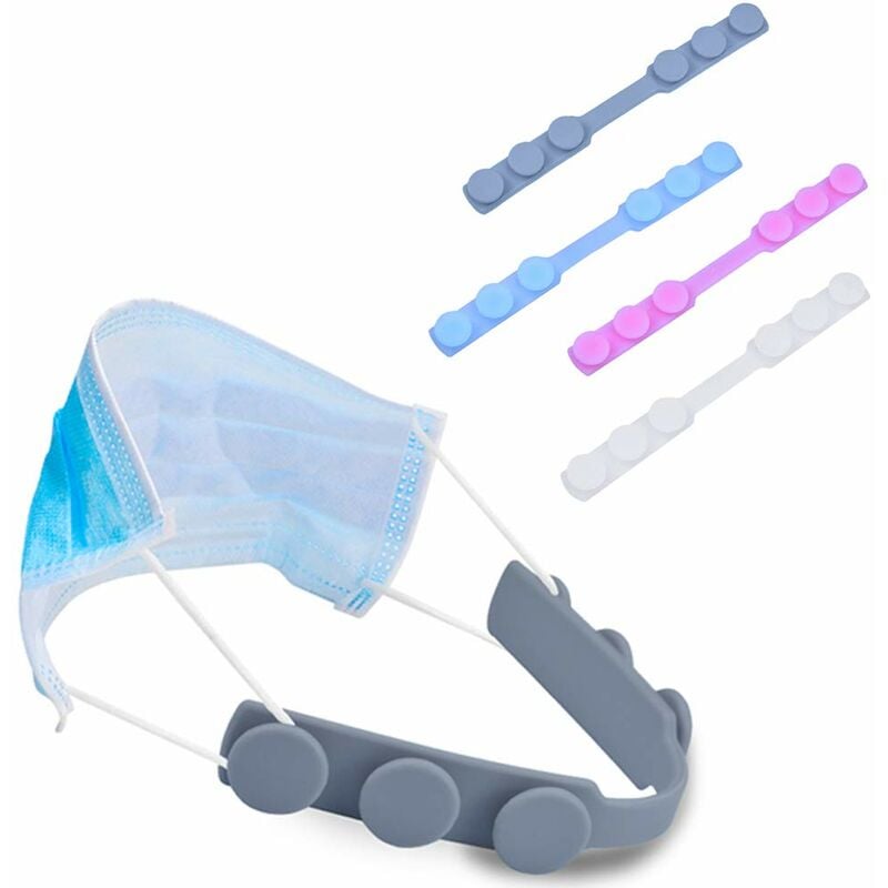 4Pcs Anti-Tightening Mask Strap Extender Mask Holder Hook Ear Strap Adjustable Mask Buckle Closure Relieves pressure and pain
