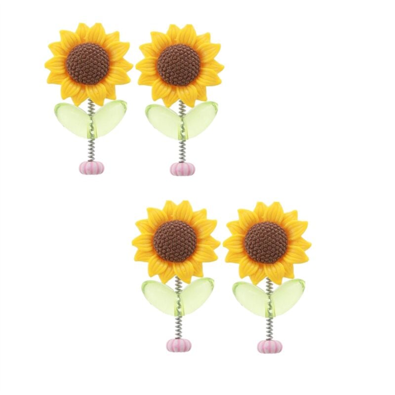 Image of 4Pcs Auto Dashboard Sunflower Ornament Schütteln Tanzen Cartoon Innen Nette Blume