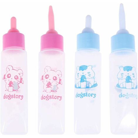 4pcs Babyflasche Pet-Pet Pet Flasche Hamster Welpen Eichhörnchen Kätzchen Stillflasche Wasser Milch Feeder