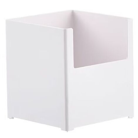 4pcs Boîtes de Rangement en Plastique Panier de Rangement Blanc Bac Plastique Rangement Placard Cuisine Caisse Rangement Salle de Bain Bureau( 14 x 14 x 14.5 cm)