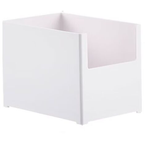 4pcs Boîtes de Rangement en Plastique Panier de Rangement Blanc Bac Plastique Rangement Placard Cuisine Caisse Rangement Salle de Bain Bureau( 21 x 14 x 15 cm)
